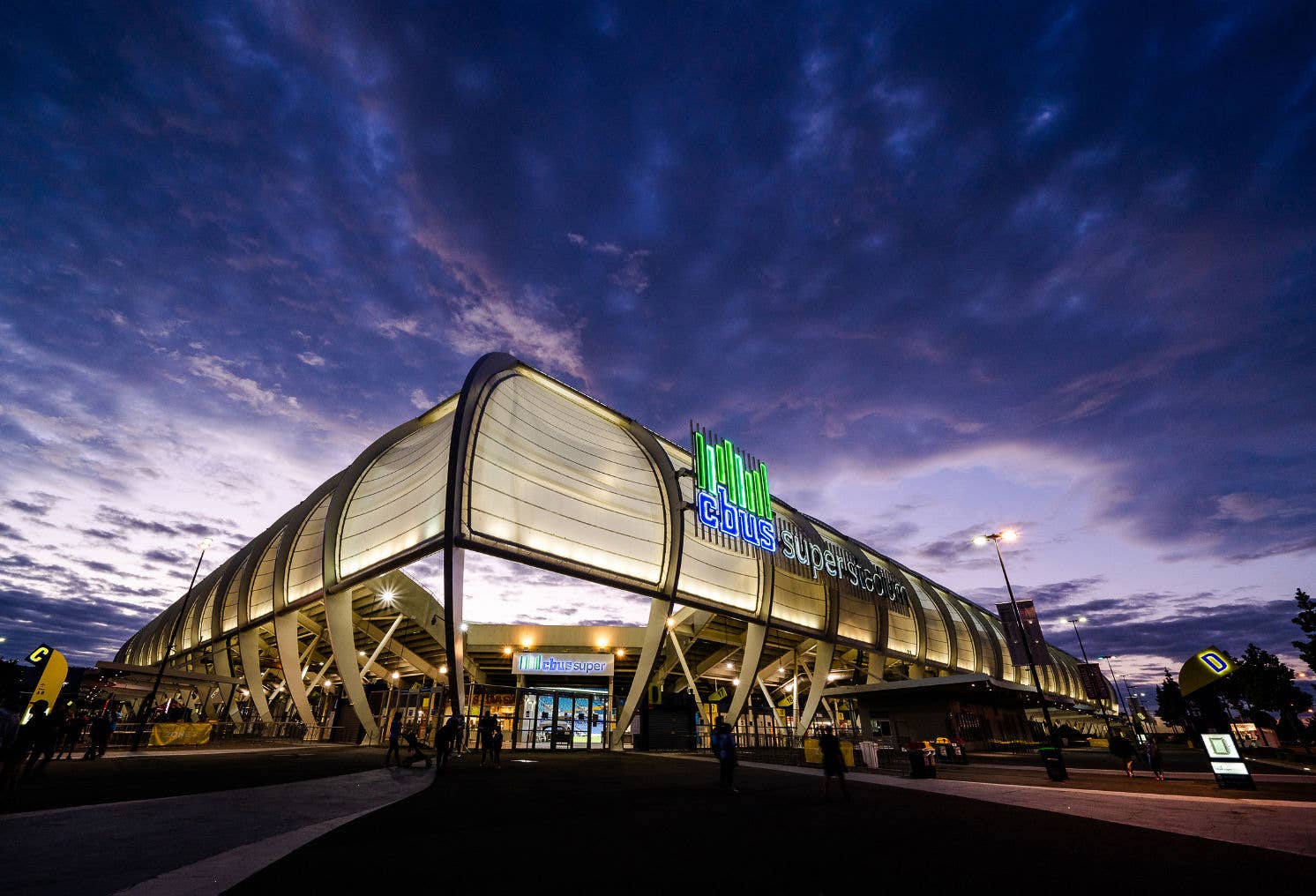 Evening Image of lit Stadium