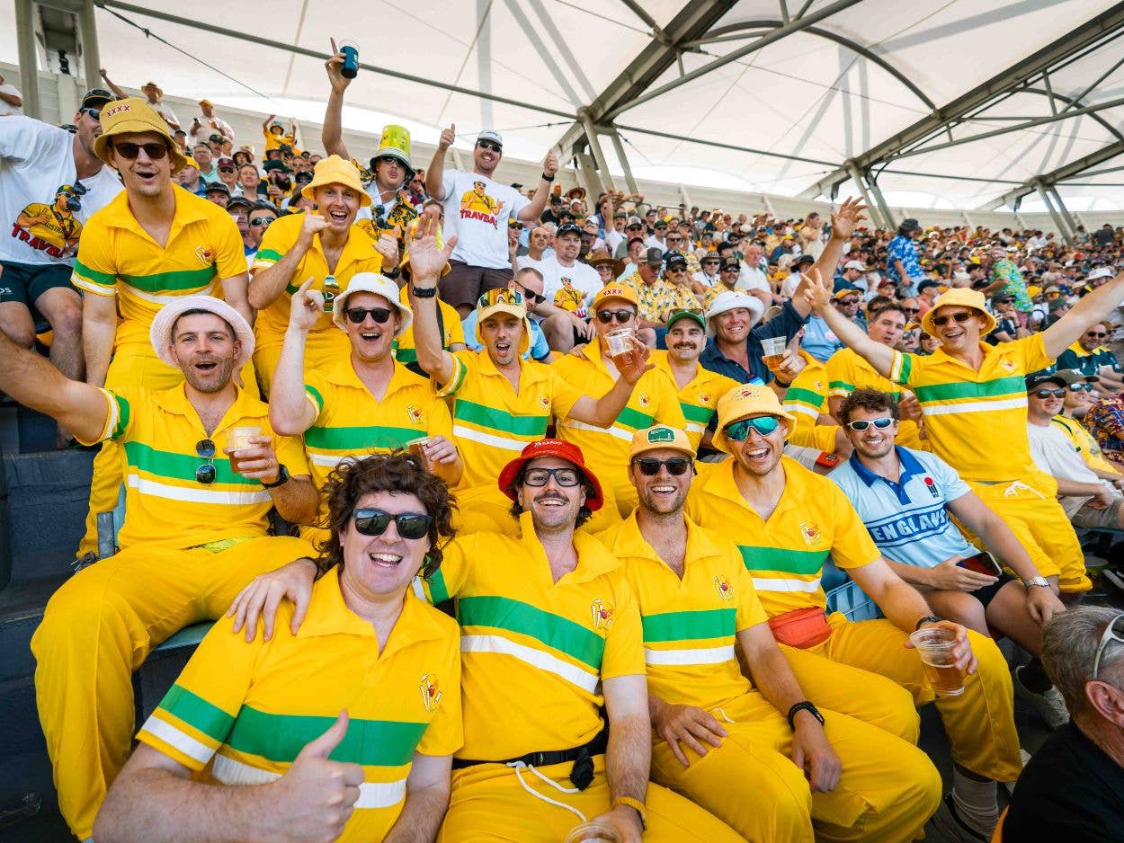The Ashes Crowd in Australian colours on Level 4