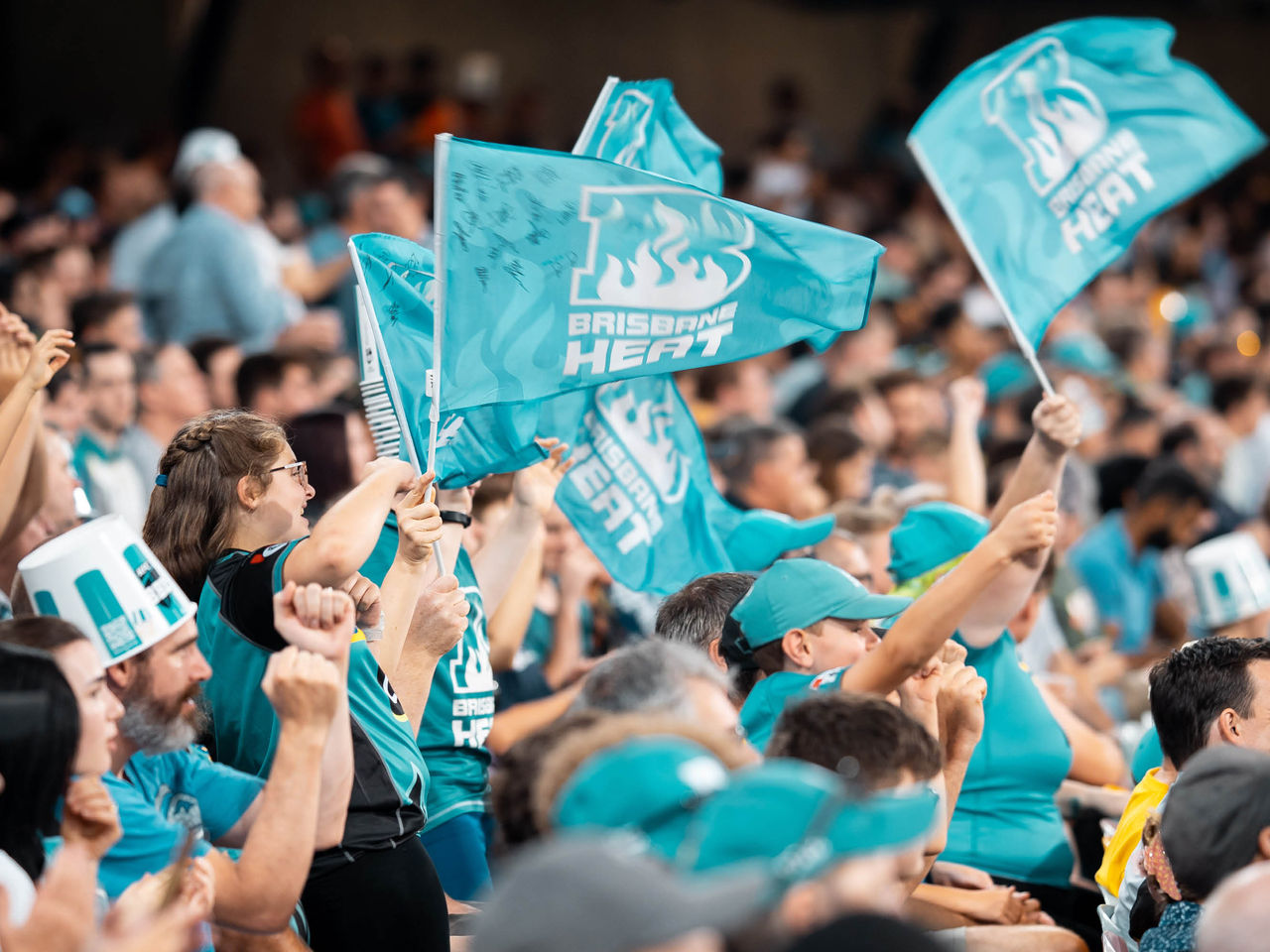 Brisbane Heat Fans Waving Flags